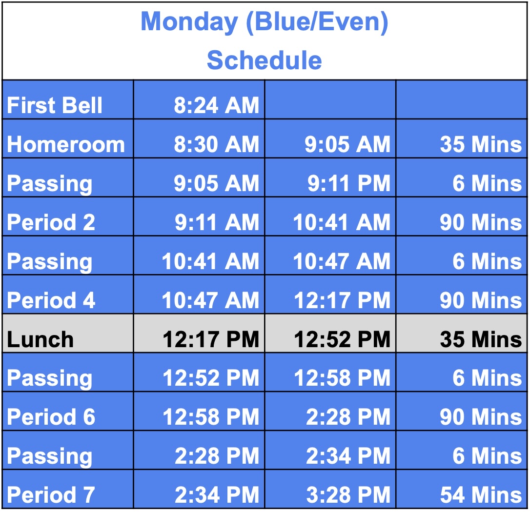 MondayBlueEvenDaySchedule